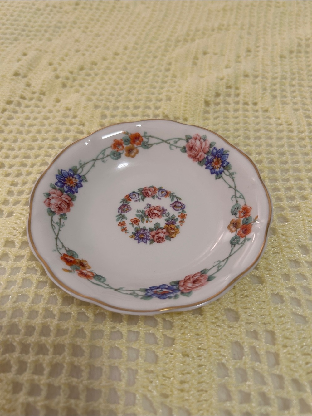Vintage Theodore Haviland Porcelain Floral Trinket Dish 5”